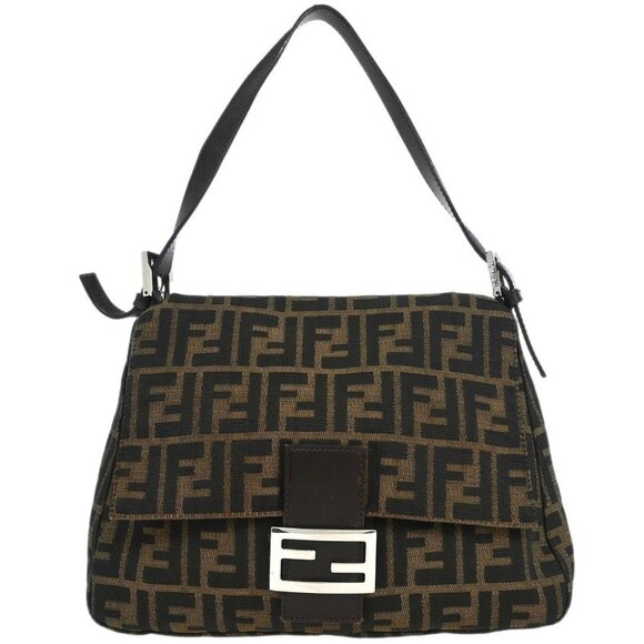 Fendi Brown Canvas Zucca Mamma Baguette Handbag - Picture 1 of 11